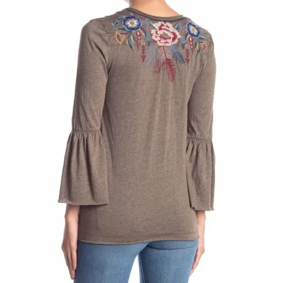 Johnny Was Darielle Embroidered Flare Sleeve Blouse Country Top Boho Bohemian XS - Picture 2 of 11